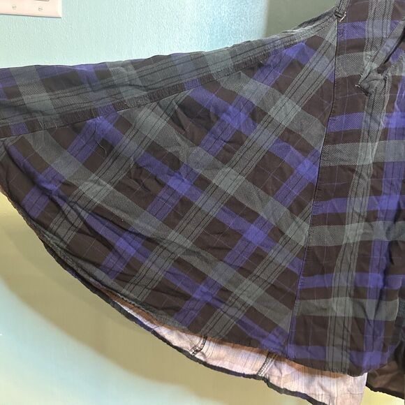 Torrid Blue Green Plaid Longline Trench Coat Size Large‎ (0) Preppy - Picture 4 of 5